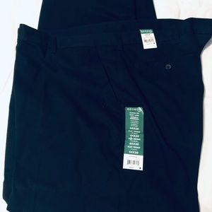 George 44x30 Black No-Iron Flat Front Dress Pants